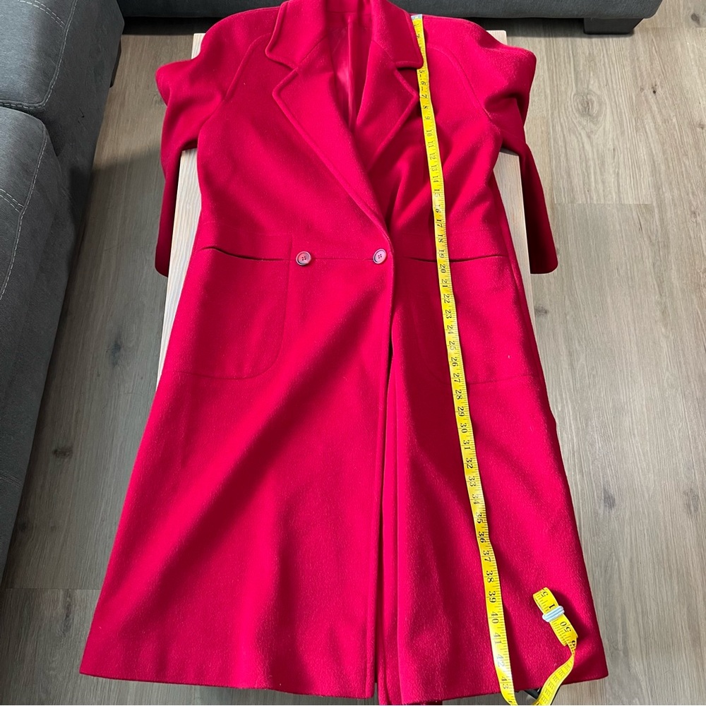 Gemini Vintage 70s Women's Red Wool Coat - Picture 4 of 6